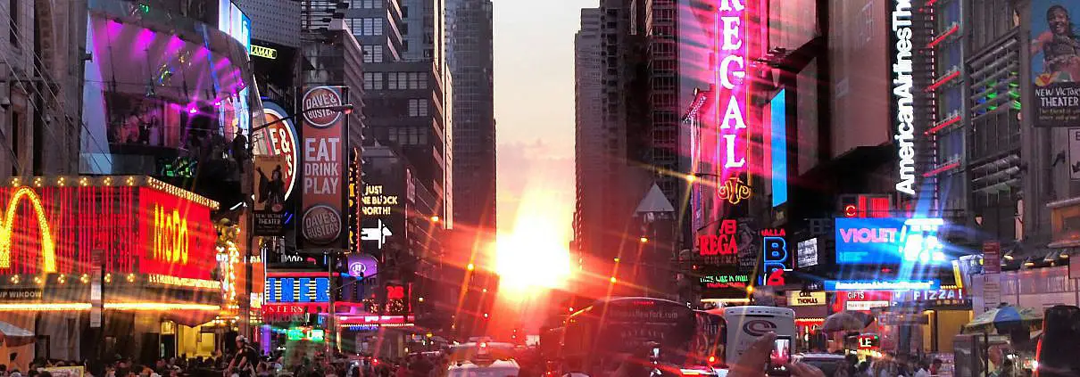 times square sonnenuntergang